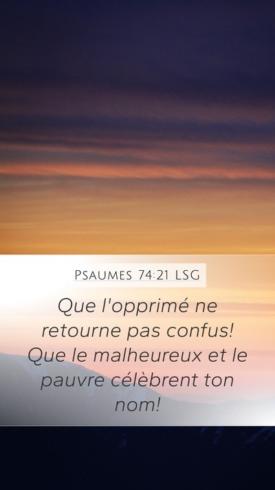 Psaumes 74:21 LSG Bible Verse Image