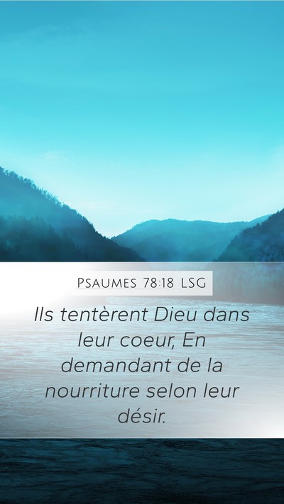 Psaumes 78:18 LSG Bible Verse Image
