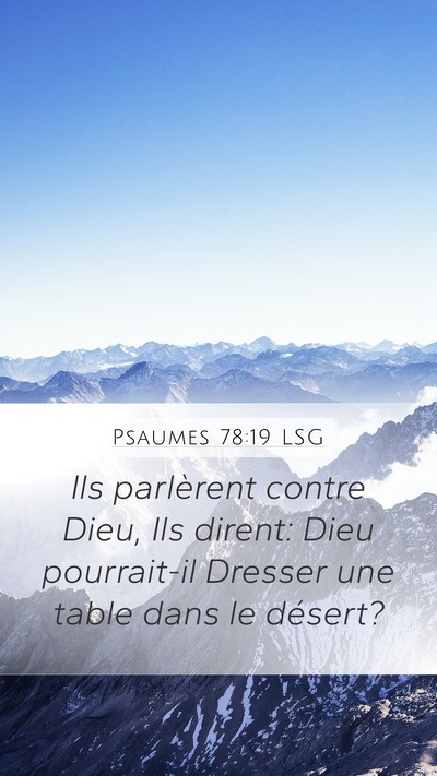 Psaumes 78:19 LSG Bible Verse Image