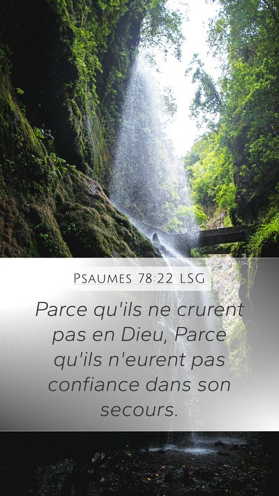 Psaumes 78:22 LSG Bible Verse Image