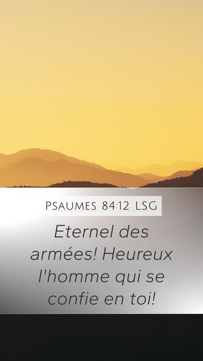 Psaumes 84:12 LSG Bible Verse Image