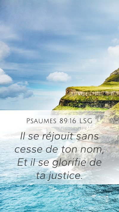 Psaumes 89:16 LSG Bible Verse Image