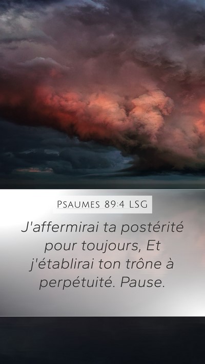 Psaumes 89:4 LSG Bible Verse Image