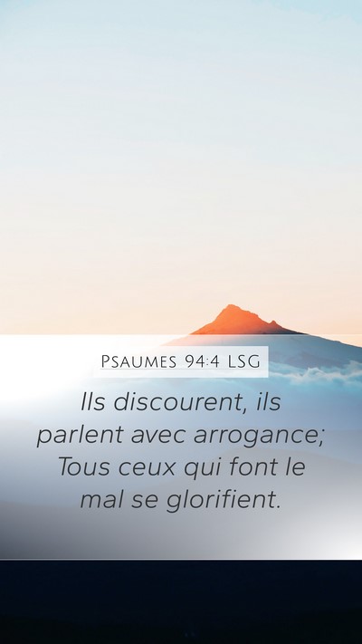 Psaumes 94:4 LSG Bible Verse Image