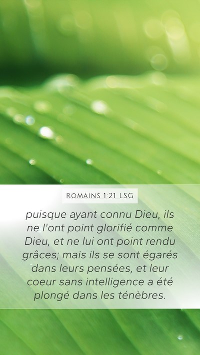 Romains 1:21 LSG Bible Verse Image