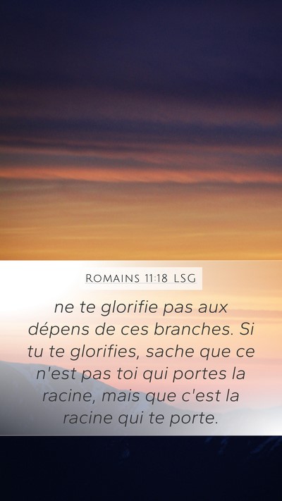 Romains 11:18 LSG Mobile Phone Wallpaper - ne te glorifie pas aux dépens de ces branches. - Mobile Bible Verse Wallpaper