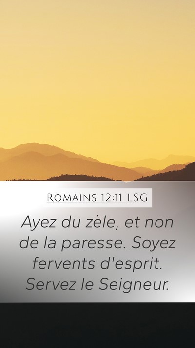 Romains 12:11 LSG Bible Verse Image