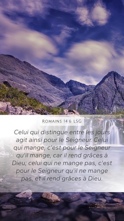 Romains 14:6 LSG Bible Verse Image