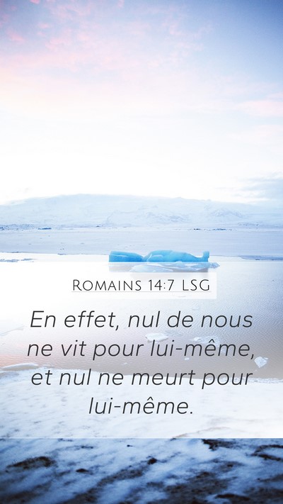 Romains 14:7 LSG Bible Verse Image