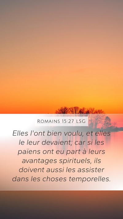 Romains 15:27 LSG Bible Verse Image