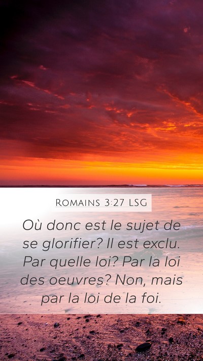 Romains 3:27 LSG Bible Verse Image