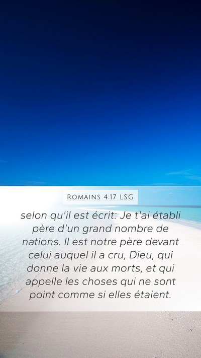 Romains 4:17 LSG Bible Verse Image