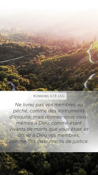Romains 6:13 LSG Bible Verse Image