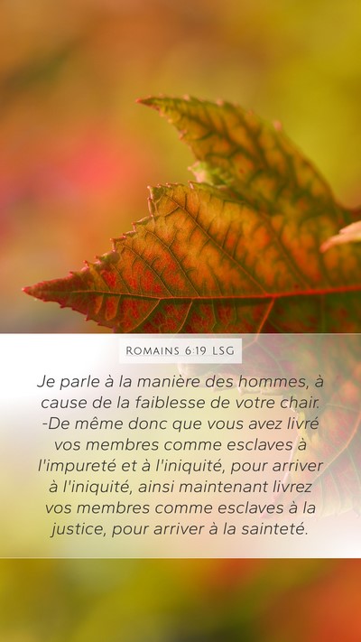 Romains 6:19 LSG Bible Verse Image