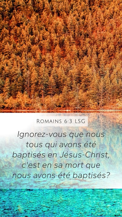 Romains 6:3 LSG Bible Verse Image