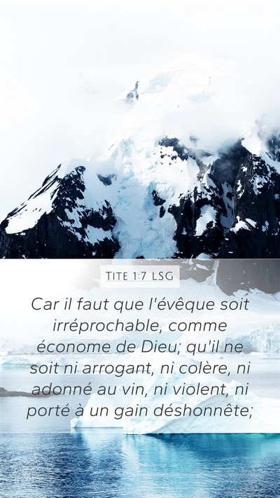 Tite 1:7 LSG Bible Verse Image