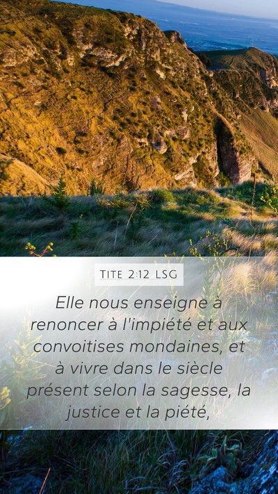 Tite 2:12 LSG Bible Verse Image