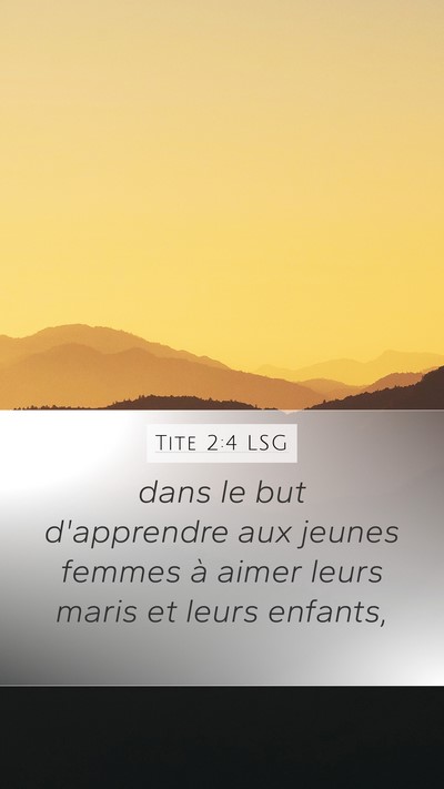 Tite 2:4 LSG Bible Verse Image