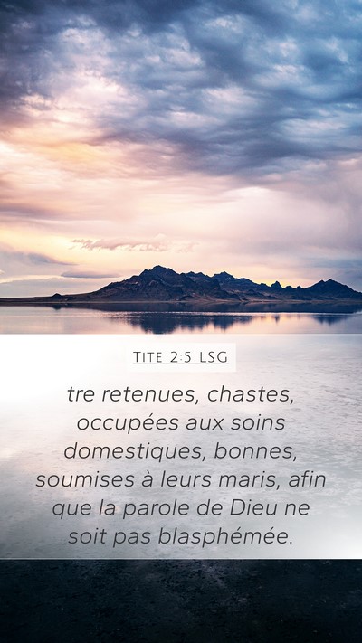 Tite 2:5 LSG Bible Verse Image