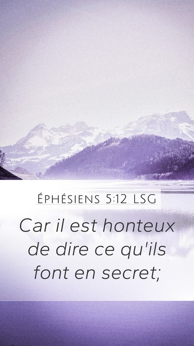 Éphésiens 5:12 LSG Bible Verse Image