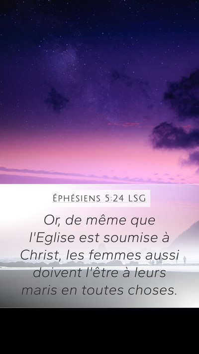 Éphésiens 5:24 LSG Bible Verse Image