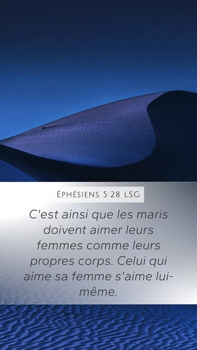 Éphésiens 5:28 LSG Bible Verse Image
