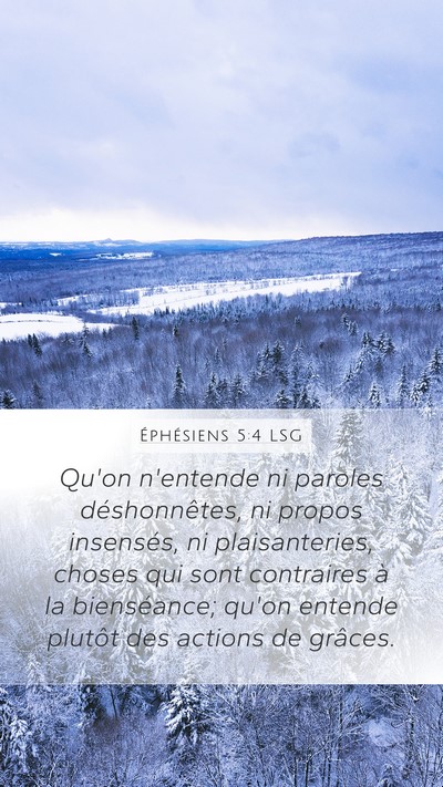 Éphésiens 5:4 LSG Bible Verse Image