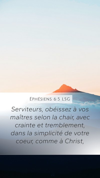 Éphésiens 6:5 LSG Bible Verse Image