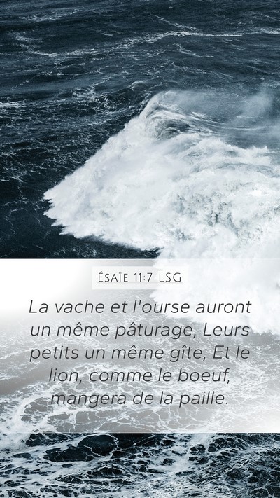 Ésaïe 11:7 LSG Mobile Phone Wallpaper - La vache et l'ourse auront un même pâturage, - Mobile Bible Verse Wallpaper