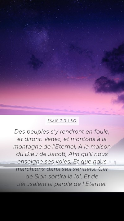 Ésaïe 2:3 LSG Bible Verse Image