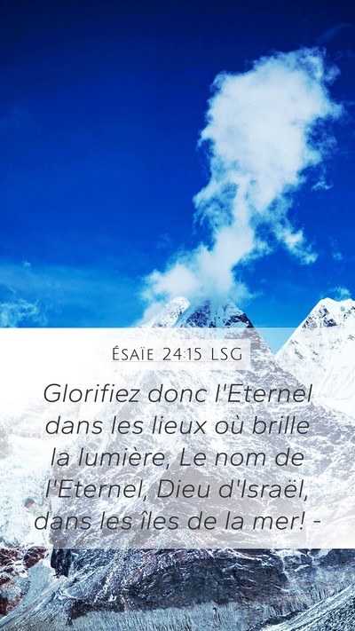 Ésaïe 24:15 LSG Bible Verse Image