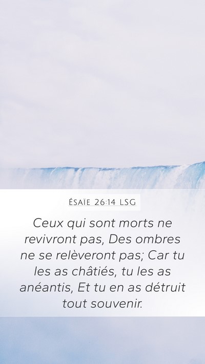 Ésaïe 26:14 LSG Bible Verse Image