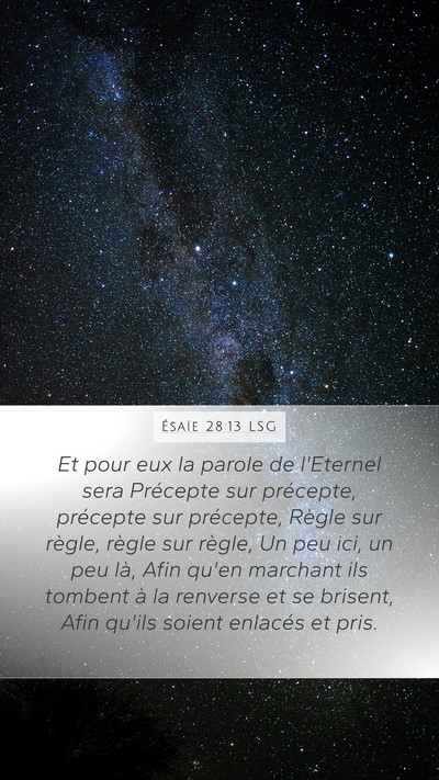Ésaïe 28:13 LSG Bible Verse Image
