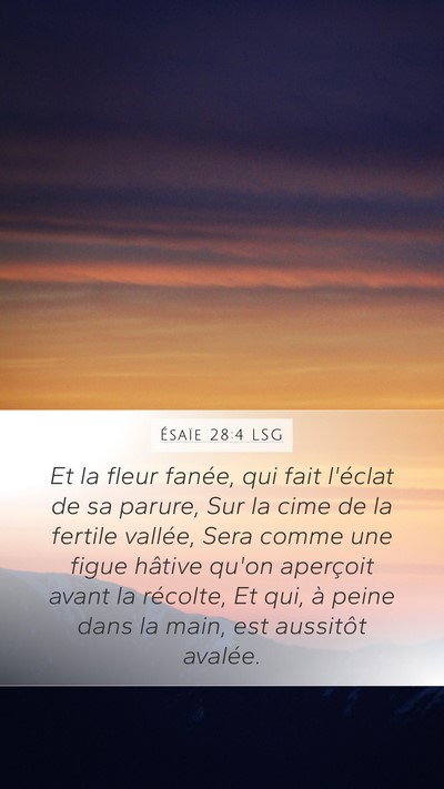 Ésaïe 28:4 LSG Bible Verse Image