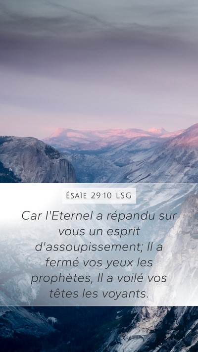Ésaïe 29:10 LSG Bible Verse Image