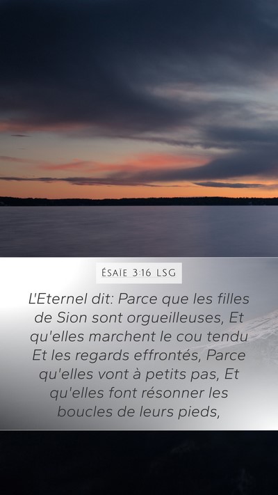 Ésaïe 3:16 LSG Bible Verse Image