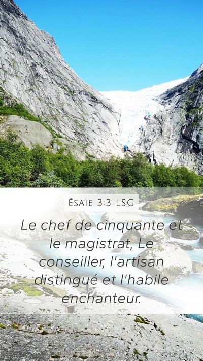 Ésaïe 3:3 LSG Bible Verse Image