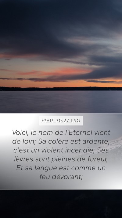 Ésaïe 30:27 LSG Bible Verse Image