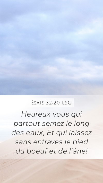 Ésaïe 32:20 LSG Bible Verse Image