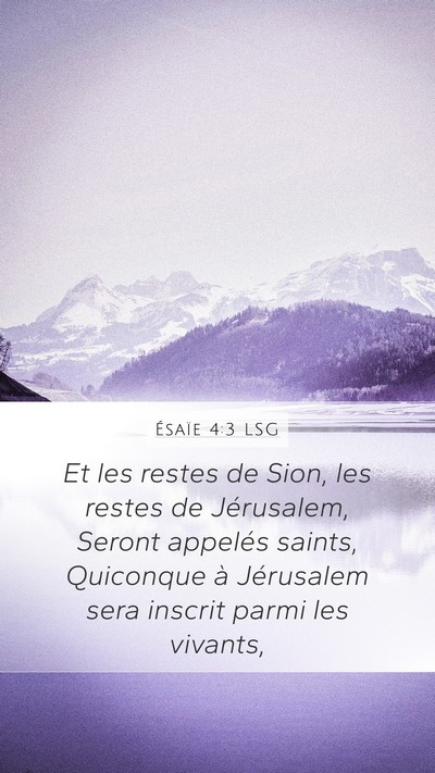 Ésaïe 4:3 LSG Bible Verse Image