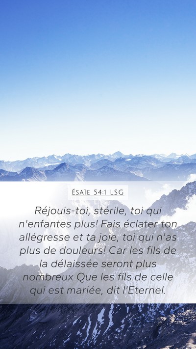 Ésaïe 54:1 LSG Bible Verse Image