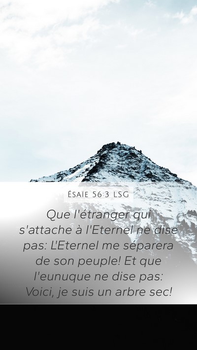 Ésaïe 56:3 LSG Bible Verse Image