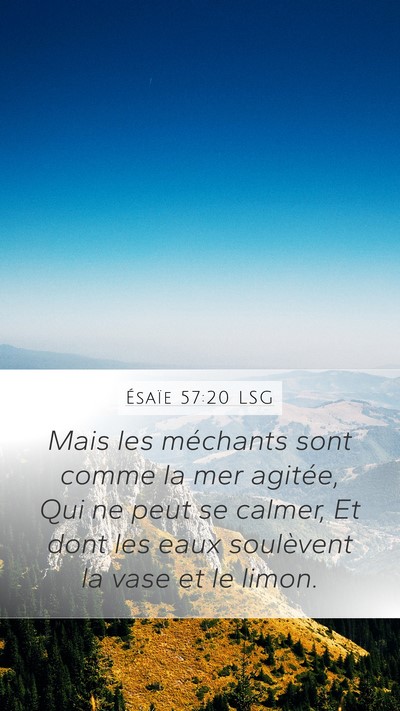 Ésaïe 57:20 LSG Bible Verse Image
