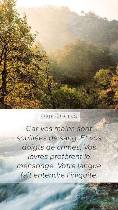 Ésaïe 59:3 LSG Bible Verse Image