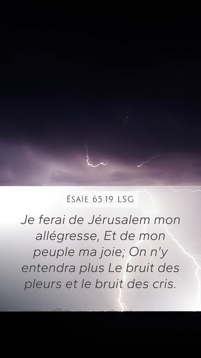 Ésaïe 65:19 LSG Bible Verse Image