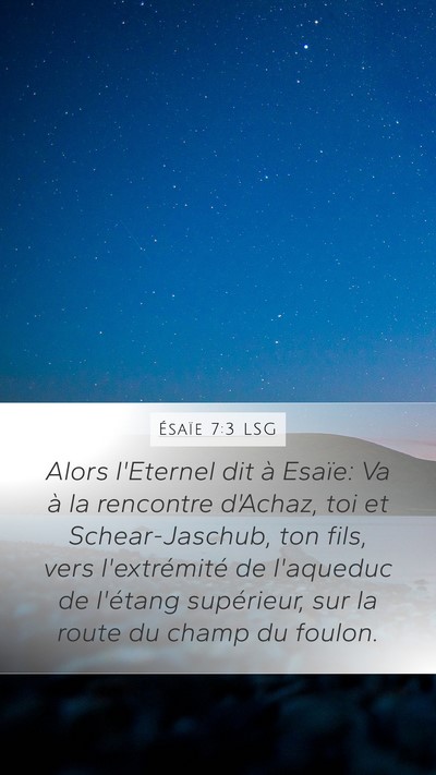 Ésaïe 7:3 LSG Bible Verse Image