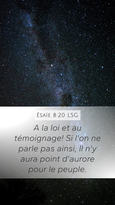Ésaïe 8:20 LSG Bible Verse Image