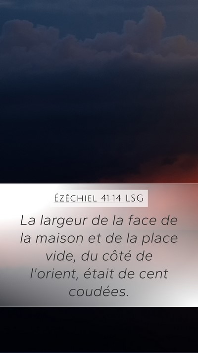 Ézéchiel 41:14 LSG Mobile Phone Wallpaper - La largeur de la face de la maison et de la place - Mobile Bible Verse Wallpaper